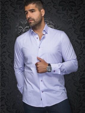 Au Noir Men’s Alexander Shirt - Lavender, Size 3M (Medium)